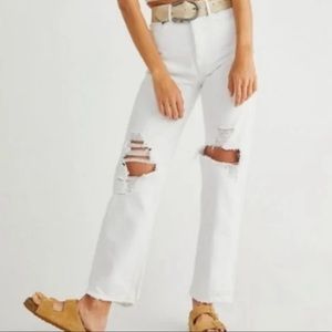 Agolde 90s Loose Fit Distressed Jeans White Flash